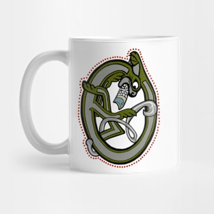 Celtic Cat Letter O Mug